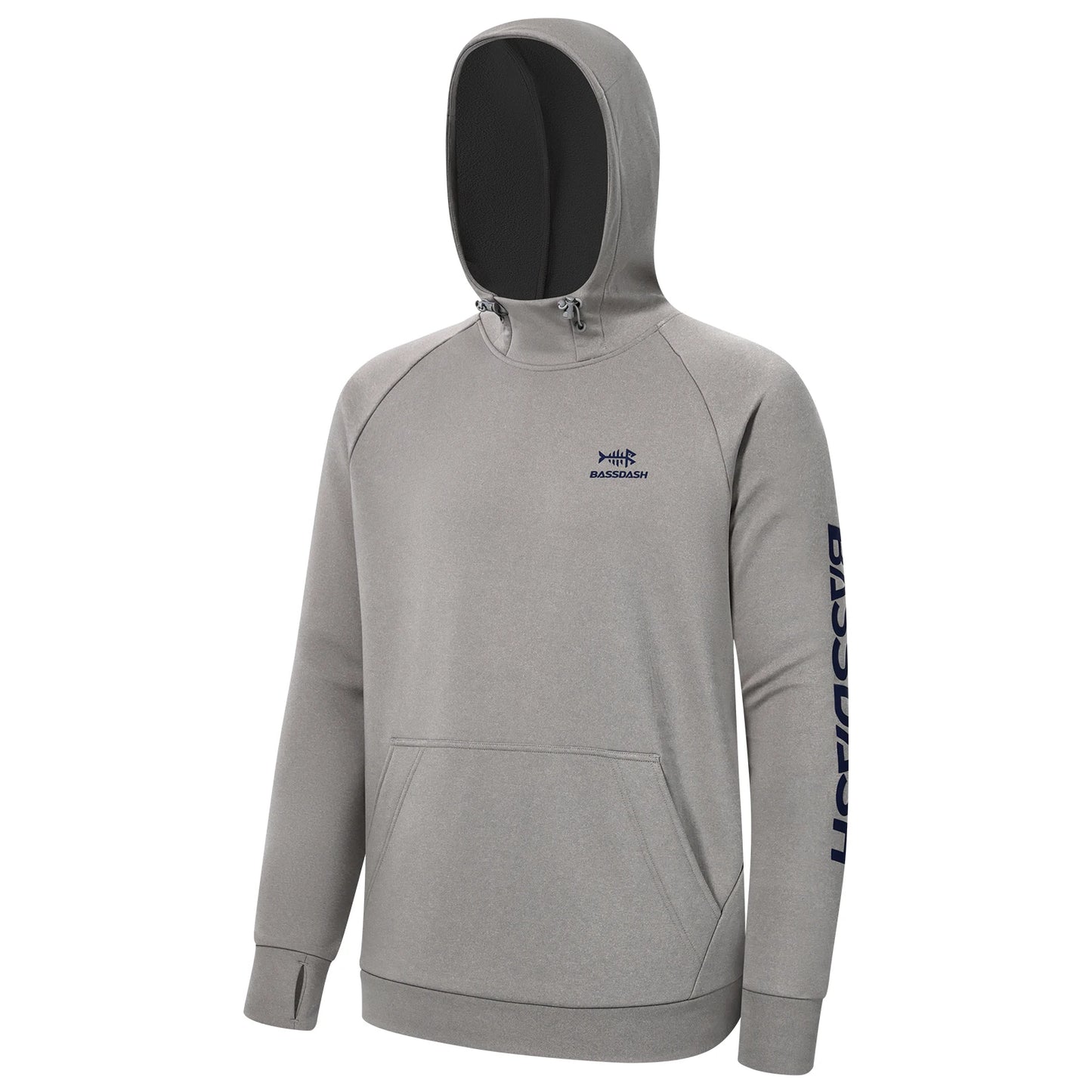 BASSDASH Men’s Fleece Lined Fishing Hoodies Water Resistant Performance Pullover Sweatshirts Stretchy Hunting Workout Sweatshirt