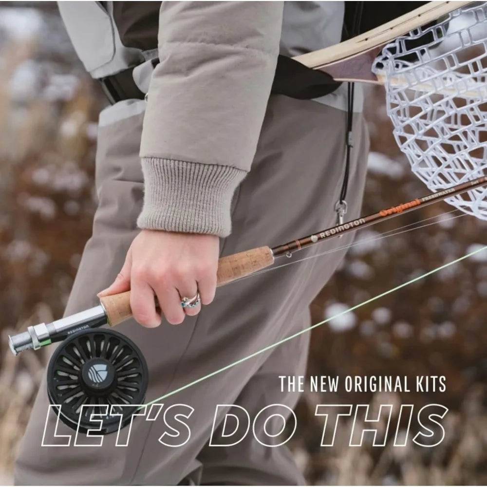 Original Fly Fishing Rod and Reel Combo Kit – 9’ 4-Piece Medium Action Rod, Crosswater Reel, Rio Fly Line, Leader, and Travel C