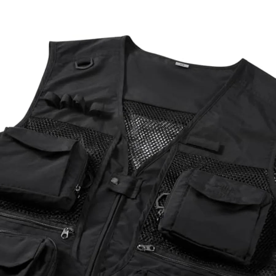 BASSDASH Men's Women's Utility Fishing Cargo Vest Outdoor Safari Photography Work Vest with Multi Pockets Mesh Back FV14