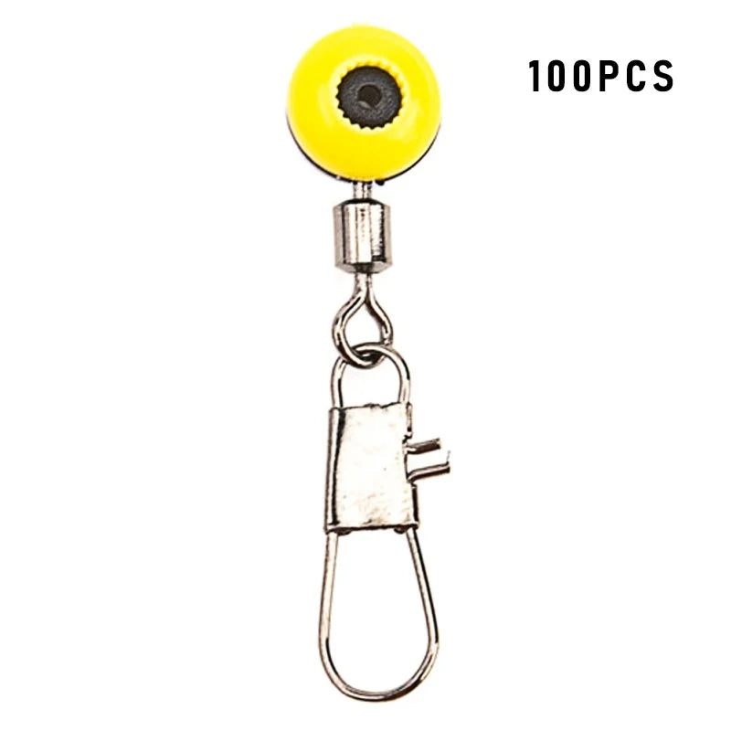 100pcs Fishing Line To Hook Swivels Shank Clip Connector Supplies Tackle Tool Fishing Conector Feeder Accessories Hunting Tool