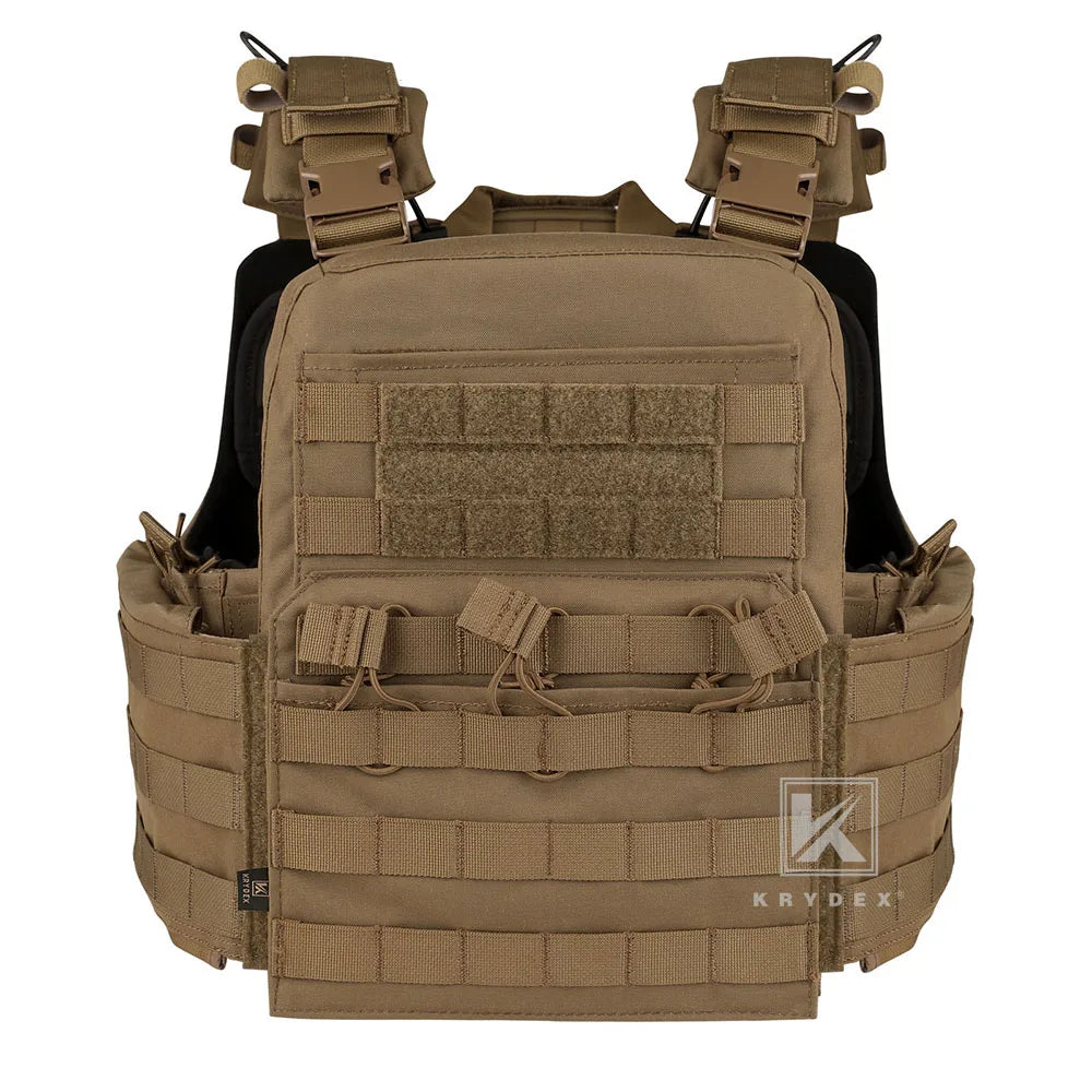 KRYDEX 500D CPC Heavy Duty Tactical Vest Modular MOLLE Plate Carrier Vest with Magazine & Radio Pouch for Combat Hunting Outdoor