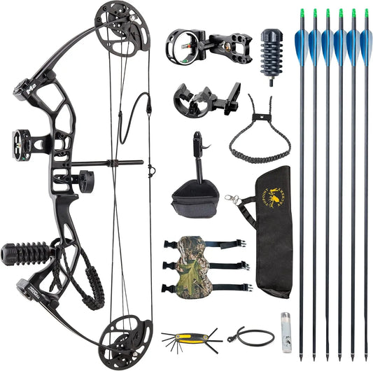 M2 Junior Compound Bow Set for Beginners, Youth & Kids, Women - 17\\"-27\\" Draw Length, 10-40Lbs Draw Weight, 290fps IBO, 2.54l