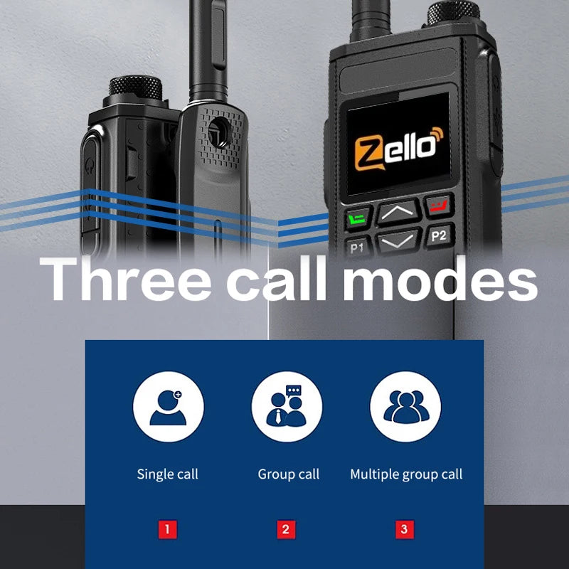 Zello 4G LTE&WiFi POC walkie Talkie - Bluetooth Connection, Long Battery Life, Fast Charging, Essential for Professional Outdoor