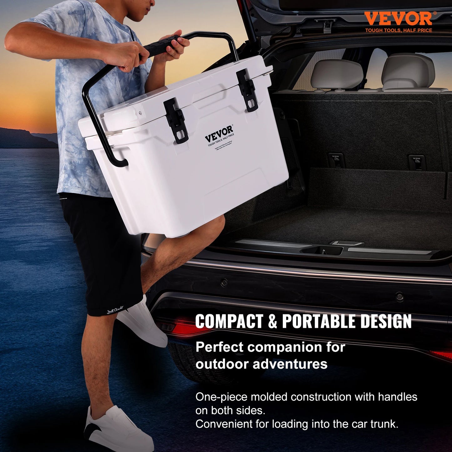 25/33/45/52QT Hard Cooler Insulated Portable Large Capacity Ice Chest Cooling Box for Family Outdoor Camping Activities