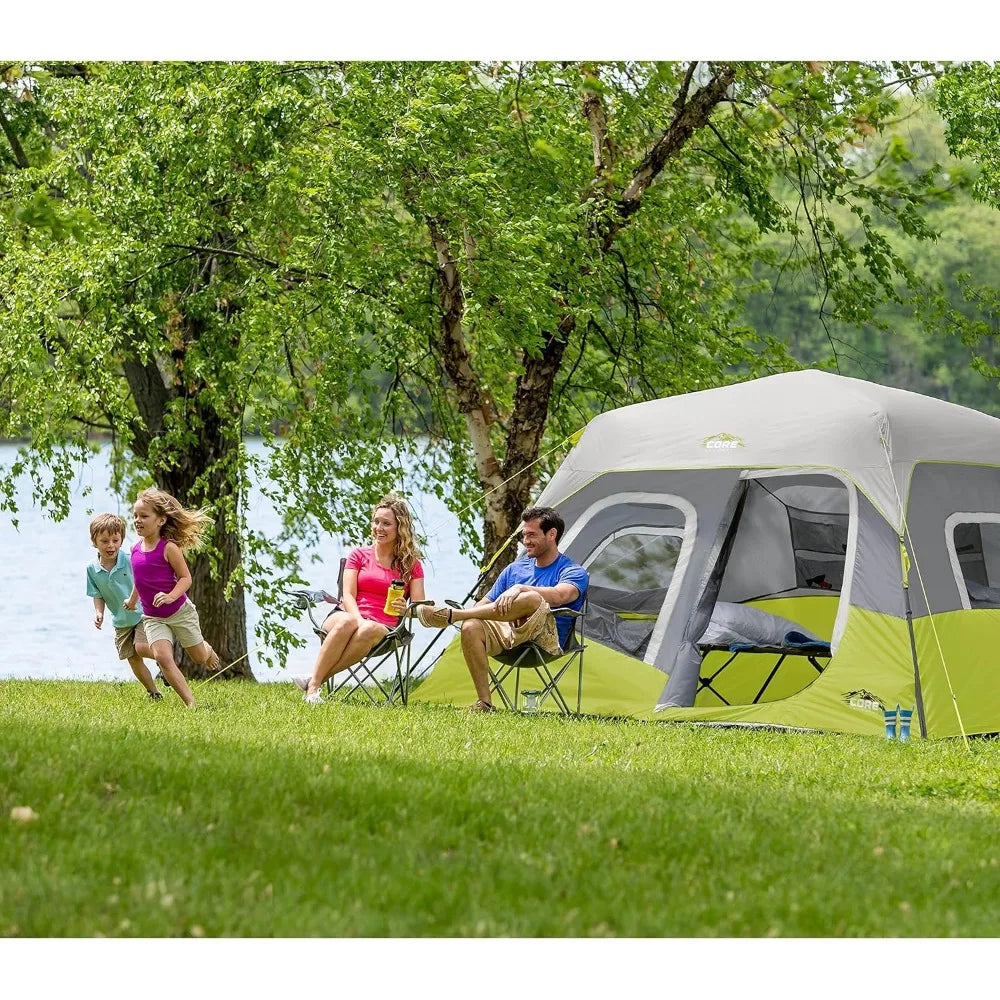 Instant Cabin Tents | 6 Person / 9 Person / 10 Person / 12 Person Family Cabin Multi Room Pop Up Tents Car Camping | Included S