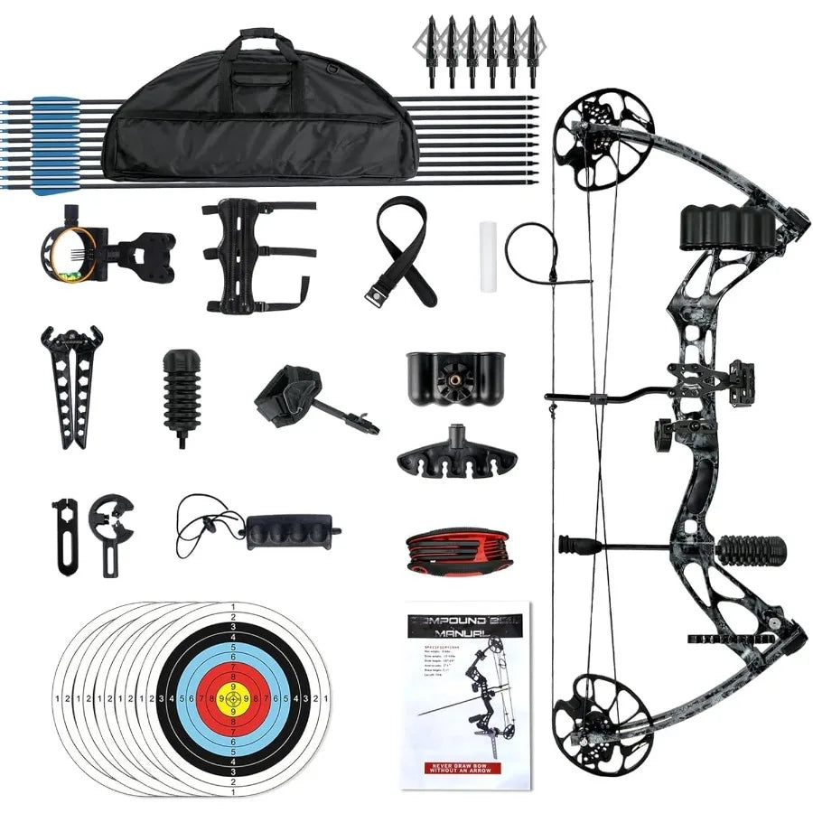 Compound Bows Draw Weight 3070lbs Ready to Shoot Bow and Arrow Set for Adults Archery Set Come with All The Accessories