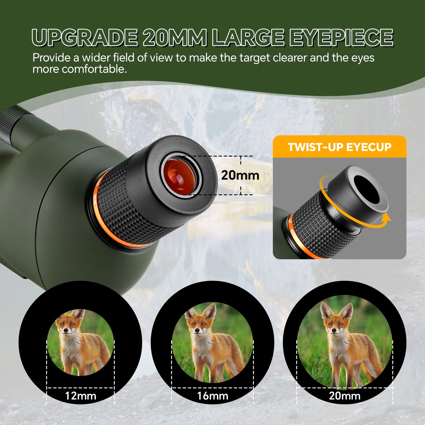 20-60X70 Zoom HD Spotting Scope FMC Lens BAK4 Prism Portable Size Design with Mobile Holder Table Tripod for Bird Watching
