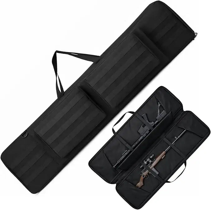 36 46 in Double Rifle Soft Case Dual Rifle Bag Tactical Shotgun Case with Tactical Pockets Backpack for Hunting and Shooting