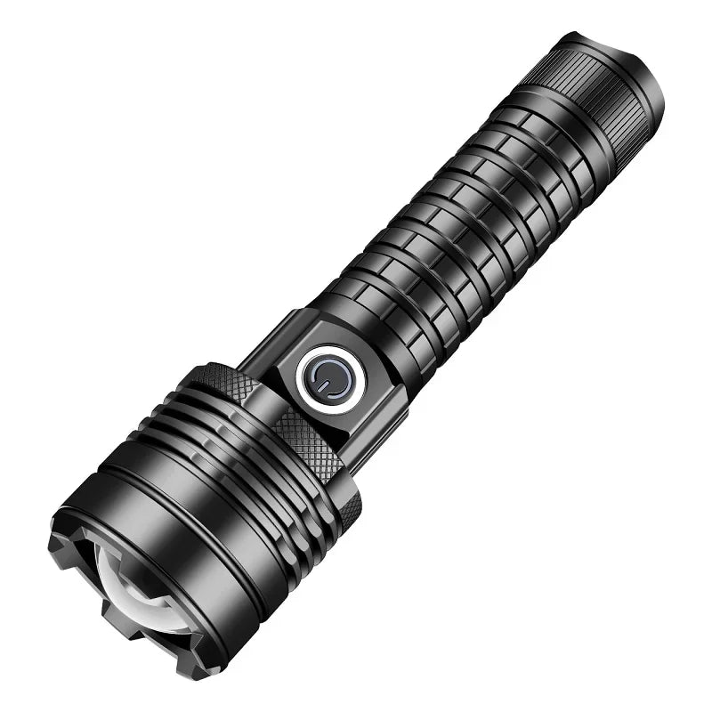 Skyewolfeye Wall Plug Rechargeable LED Tactical Flashlight Set High Lumen XHP60 Zoomable Torch for Fishing Caving