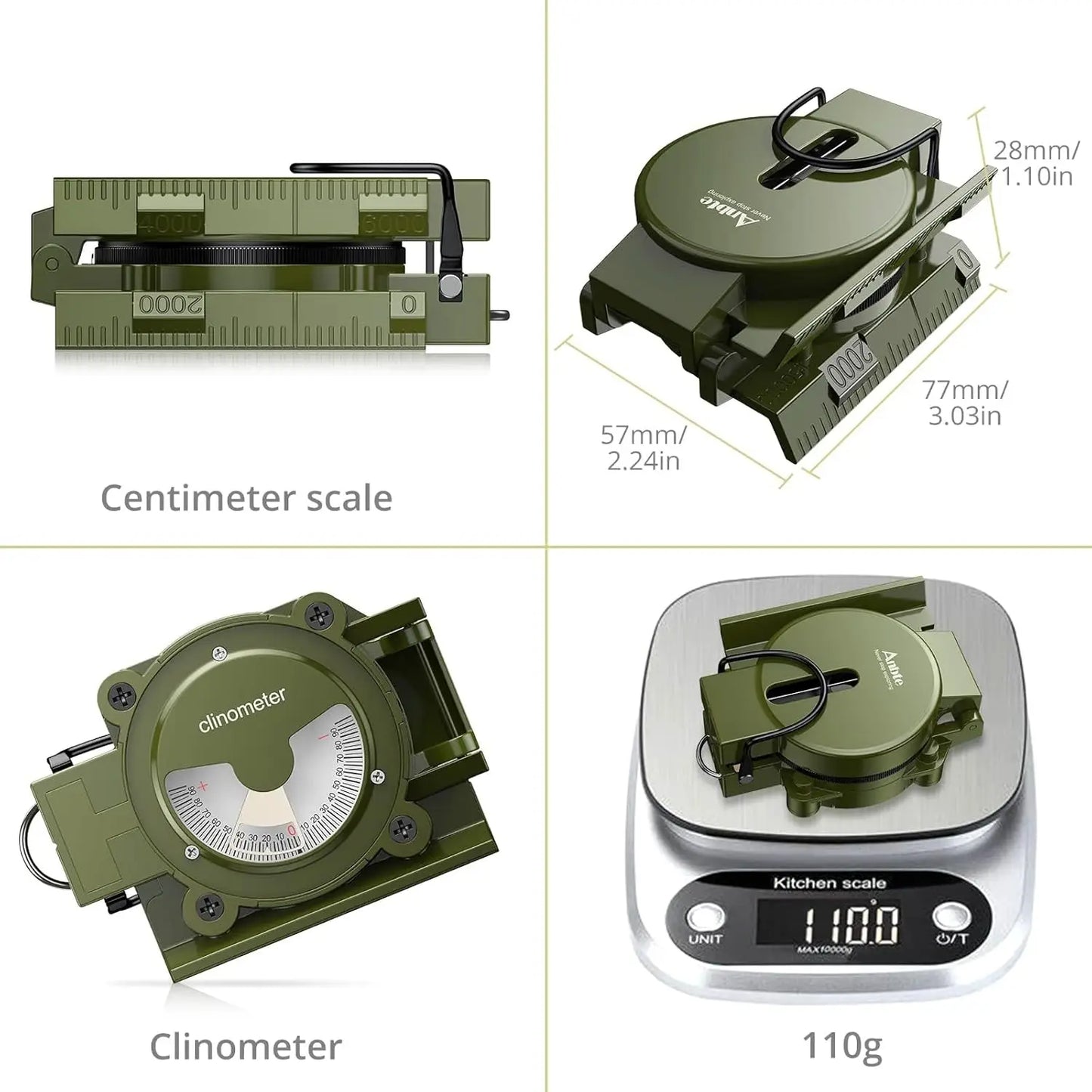 Professional Military Compass,3000 Gauss,Waterproof,with Carry Bag,for Navigation,Hiking,Camping,Hunting.
