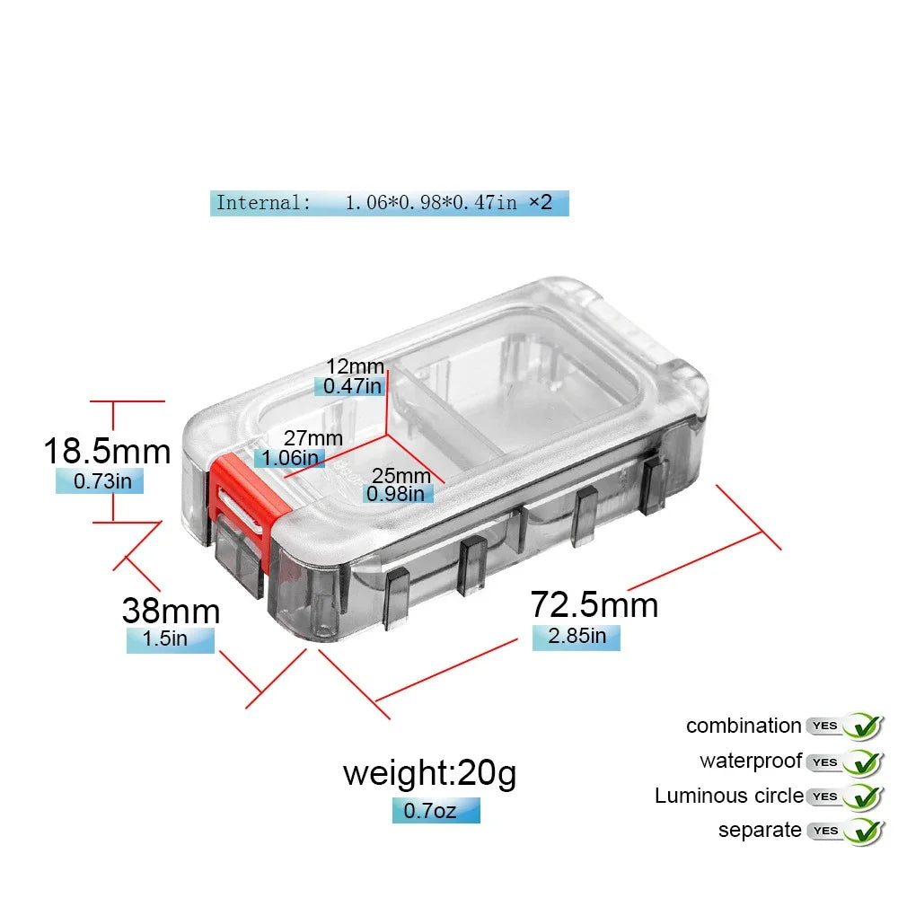 Fishing Tackle Box Waterproof Tool Box Double Side Fishing Hook Storage Container Carp Accessories Organizer Case for Hook Lure