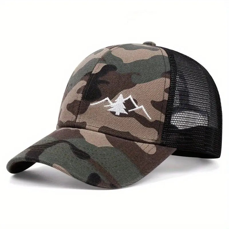 2024 new color matching baseball cap protective men's net cap sports fashion sunshade cap breathable sunscreen cap