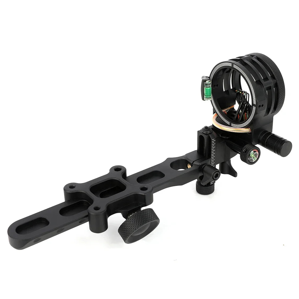 0.019“ Optical Fiber Compound Bow Sight Five Pin Sight CNC Aluminum Alloy Left Right Hand for Adults Hunting Shooting Tool