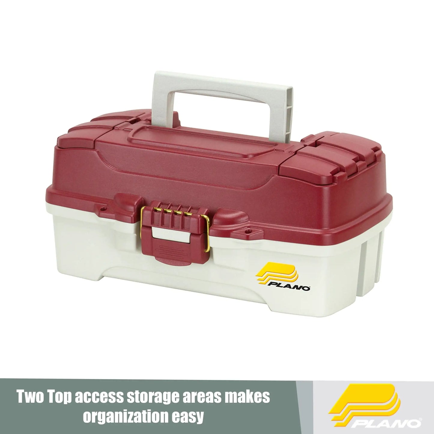 1-Tray Tackle Box with Dual Top Access, Red Metallic/Off White (620106)