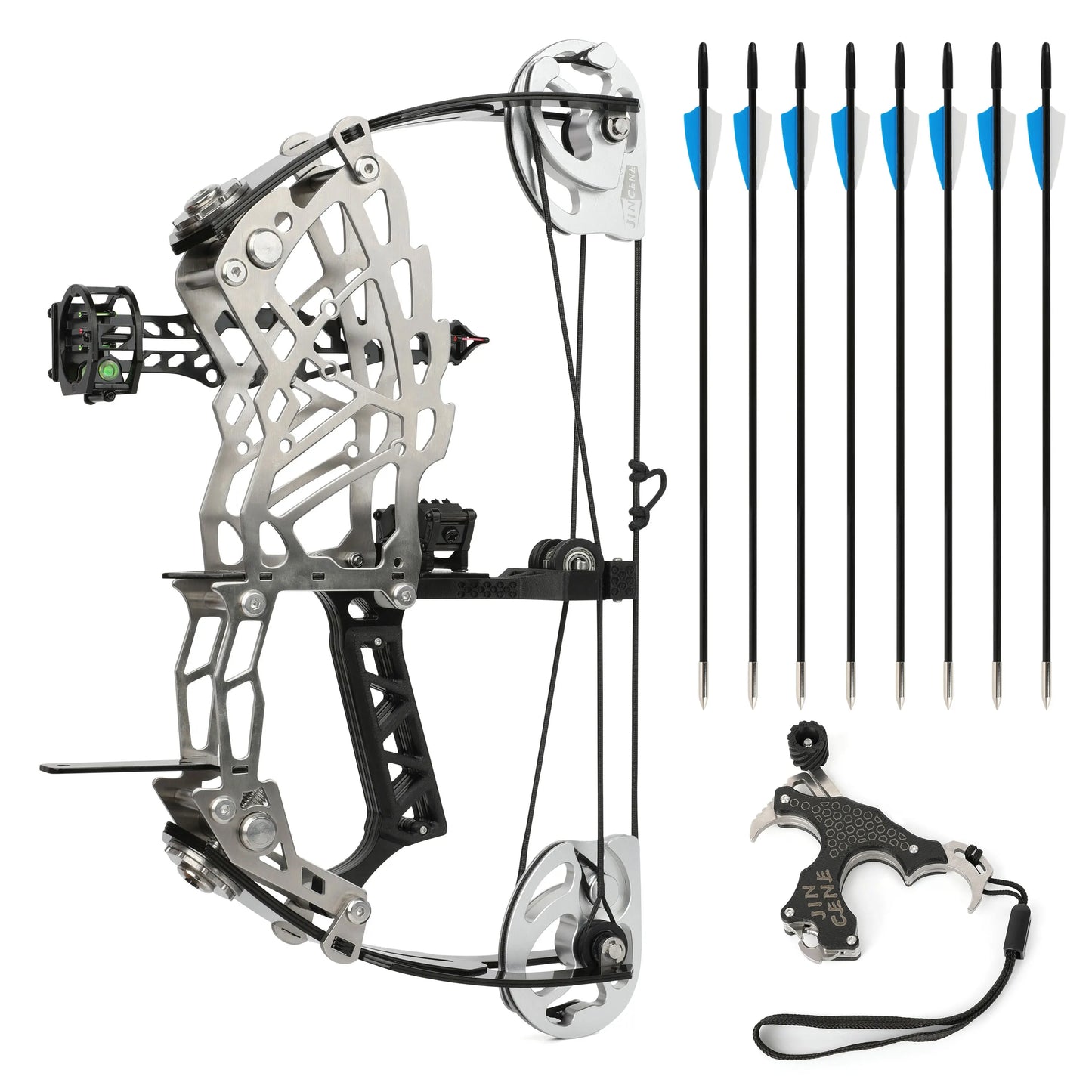 Shooting Small Compound Bow Set 15-32lbs Adjustable Right Hand Carbon Fiber Grip Arrows Youth Target Practice Beginners