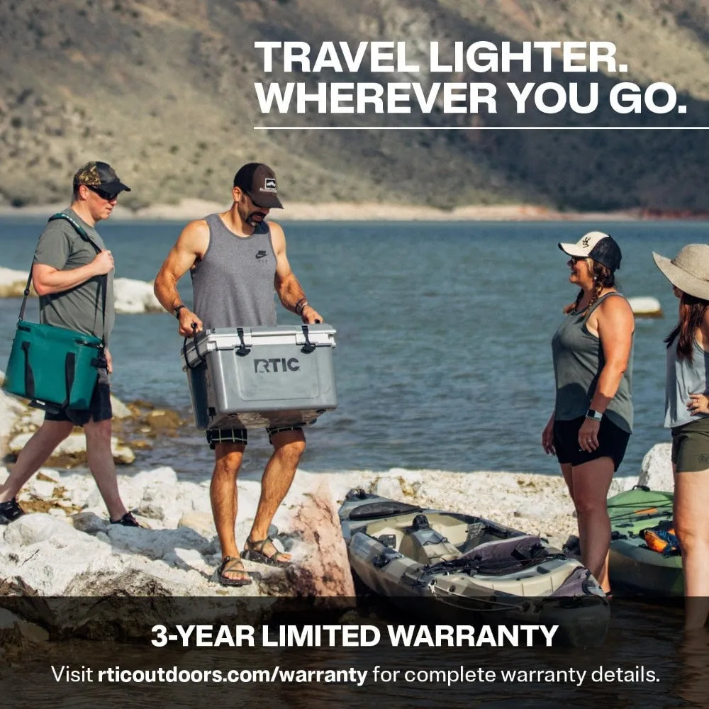 Ultra-Light 32 Quart Hard Cooler Insulated Portable Ice Chest Box for Drink, Beverage, Beach, Camping, Picnic, Fishing, Boat, B