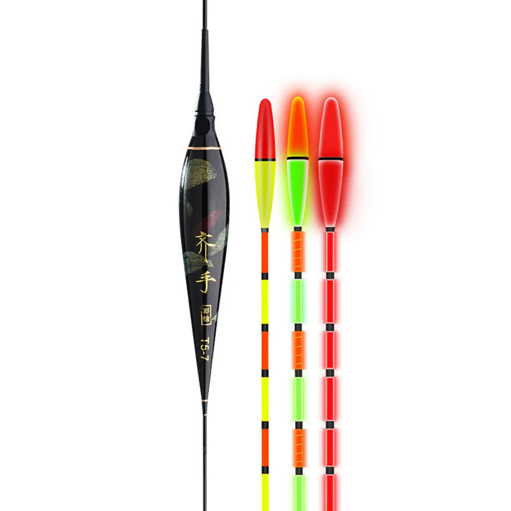 Electric Fishing Bite Floats Luminous Light Stick Float Thickened Eye-catching Bite Hook Color Changing Night Accessories Tackle