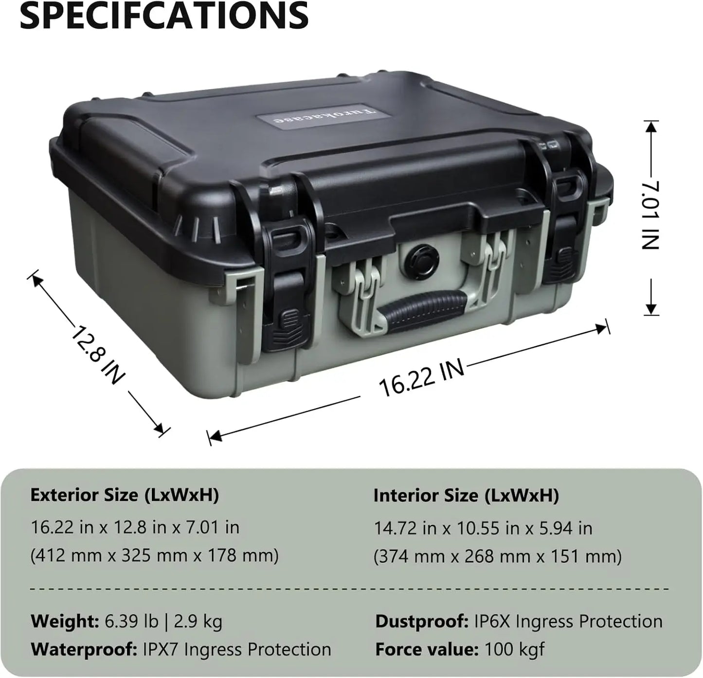 Hard Shell Waterproof Pistol Case with Pre-Cut Foam and TSA Locks for Secure Travel Storage