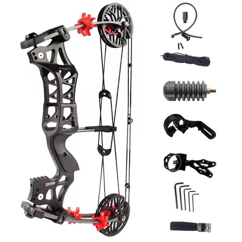M109E Compound Bow Set Steel Ball Bow and Arrow Compound Pulley Bow 30-60 lbs Hunting Compound Bow for Outdoor Shooting Archer