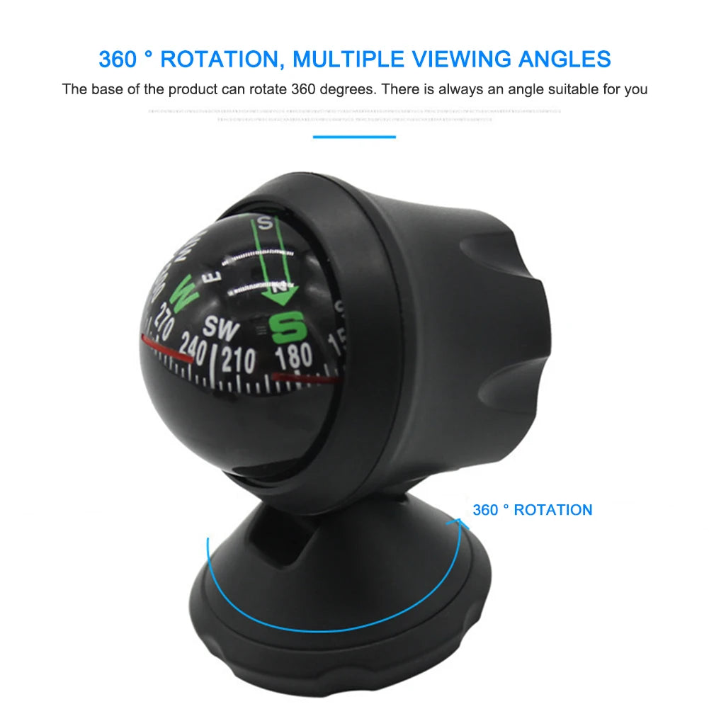 Delicate Car Compass Pocket Mini Ball Dash Dashboard Car Mount Navigation Compass Outdoor Camping Hiking Equipment