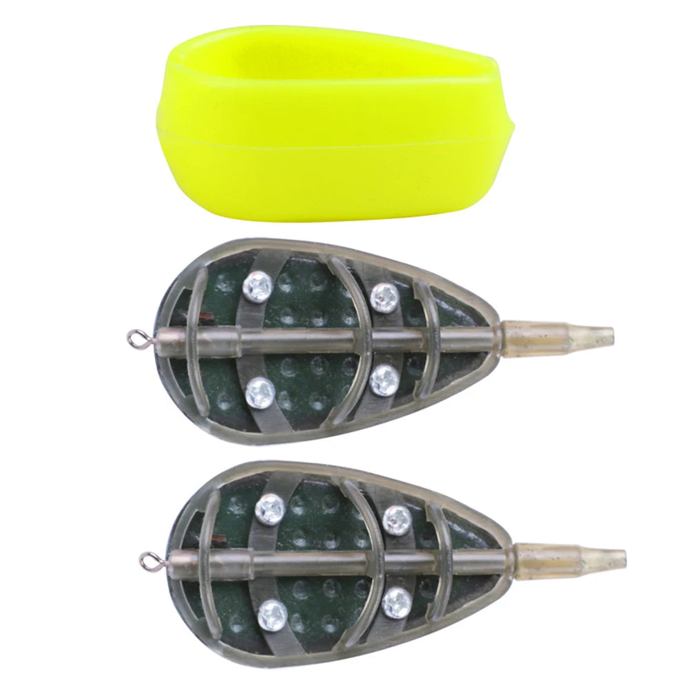 Carp Fishing Feeder Cage with Mould Inline Method Feeders Inline Method Fishing Bait Basket Feeders Fishing Tackle Accessories