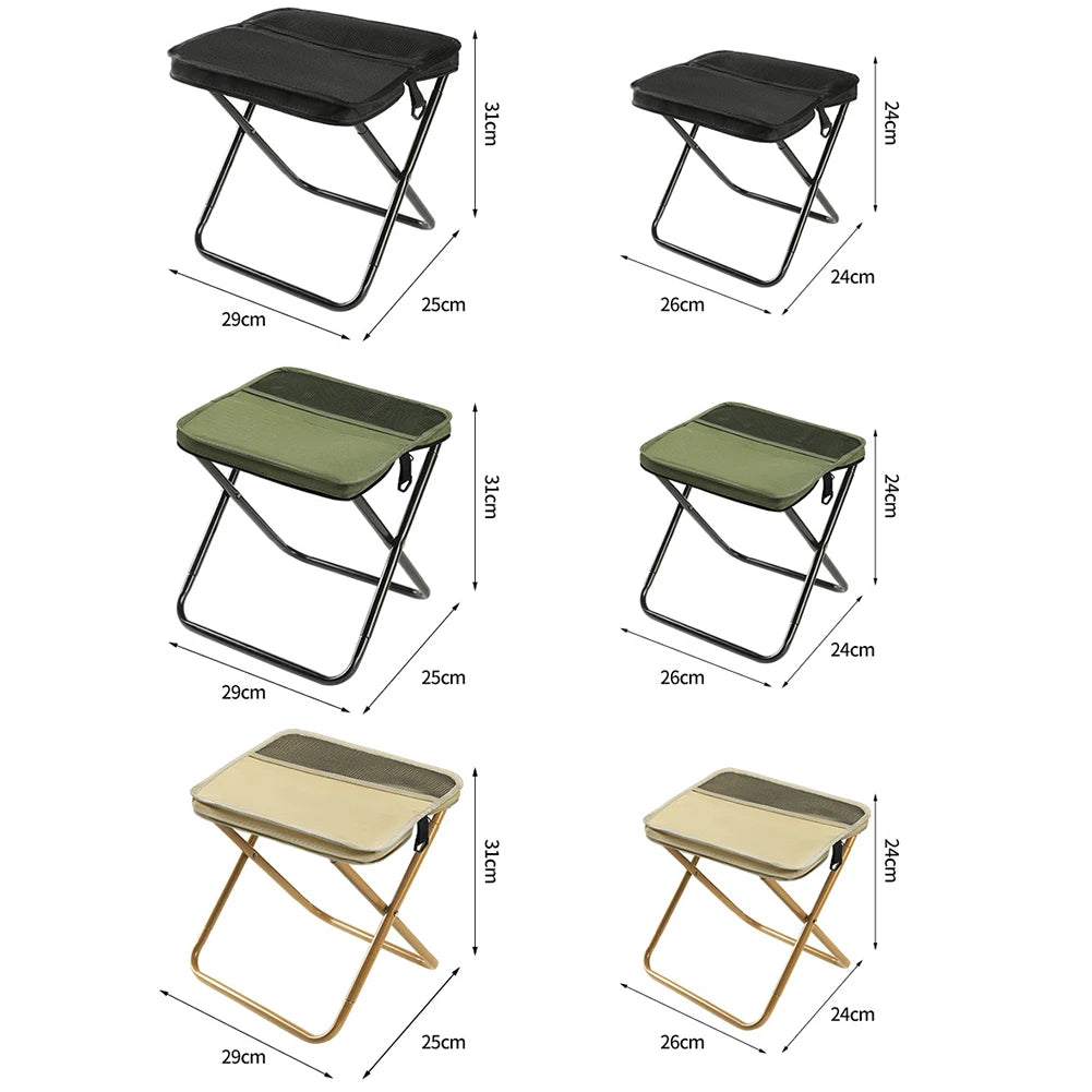 Outdoor Integrated Storage Chair with Mesh Bag Folding Backpack Stool Wear Resist for Picnic Gardening Barbecuing Hiking