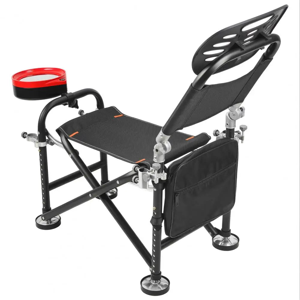 13 Gear Rise Fall 21cm Adjustment Fishing Chair with Backrest Rod Holder Folding Fishing Deck Chair Fisherman Gift