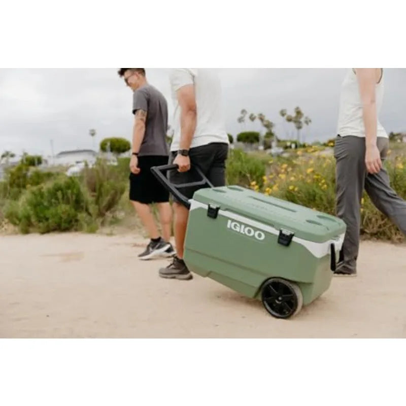 90 QT Maxcold Lattitude Cooler, Insulated Cooler Chest with Wheels, Leak-Proof Outdoor Cooler, 134 Can Capacity