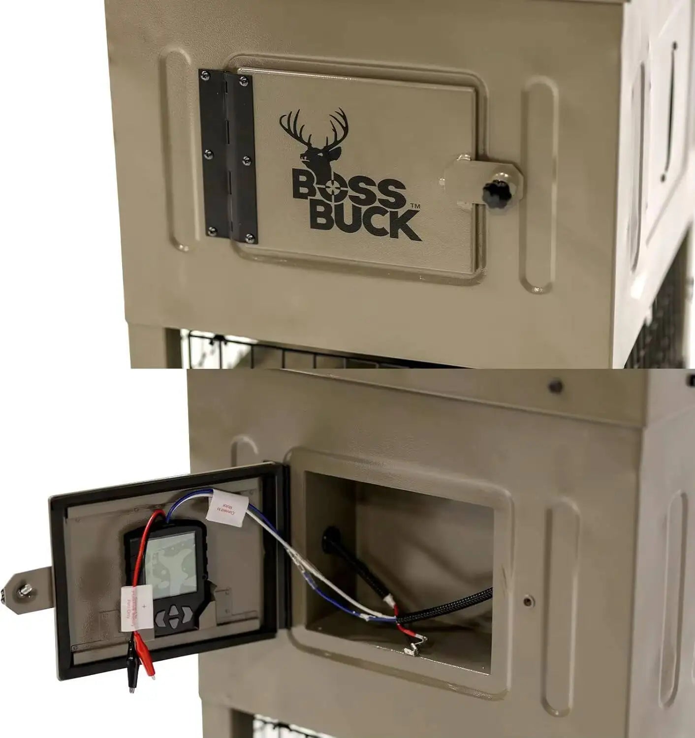 Boss Buck Stand & Fill Sled Feeder with Diverter Plate & Solar Panel | Easy Assembly Durable Steel Deer Hunting Varmint Guarded