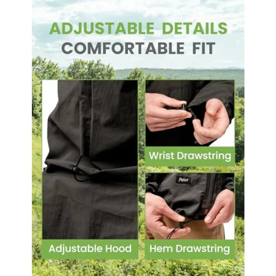 Mosquito Jacket Durable Bug-Proof Jacket with Adjustable Hood and Pocket Summer Mosquito Suit Outdoor Proof Clothing
