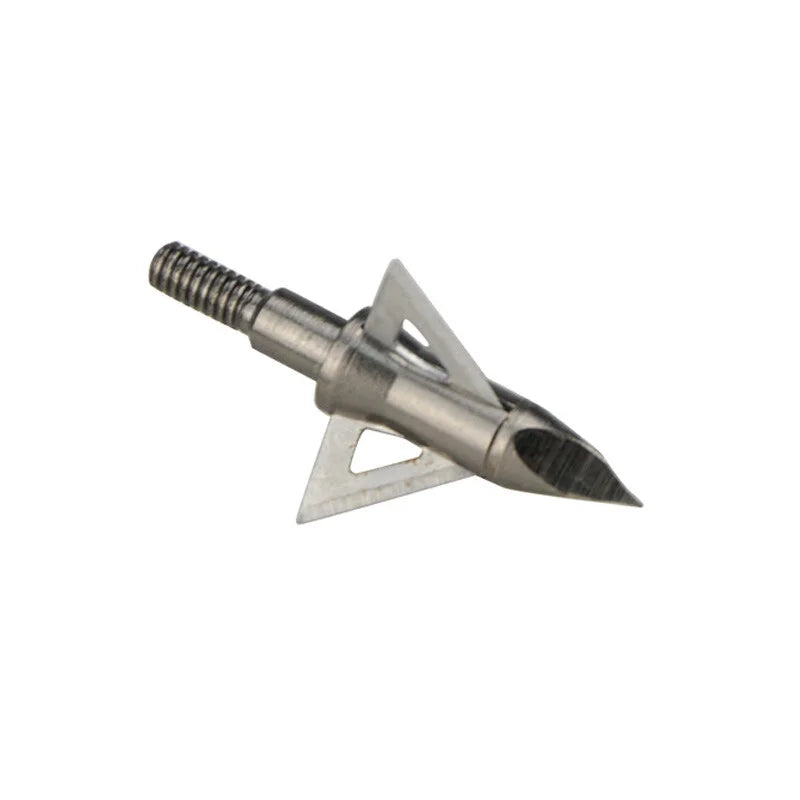 Archery Arrowhead12Pcs 100Grain 3 Blades Stainless Steel Broadheads Screw-in Tips for Compound Recurve Crossbow Hunting Shooting Target Practice Sports Accessories