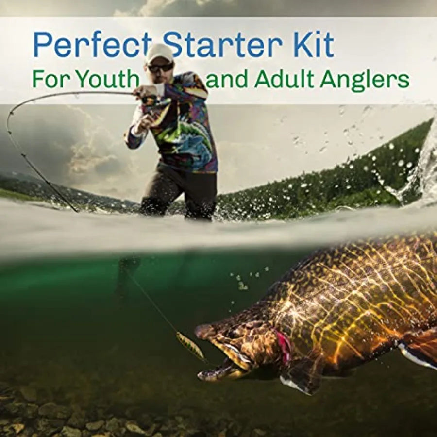 Outdoors Fly Fishing Rod and Reel Combo Starter Kit with Case and Accessories
