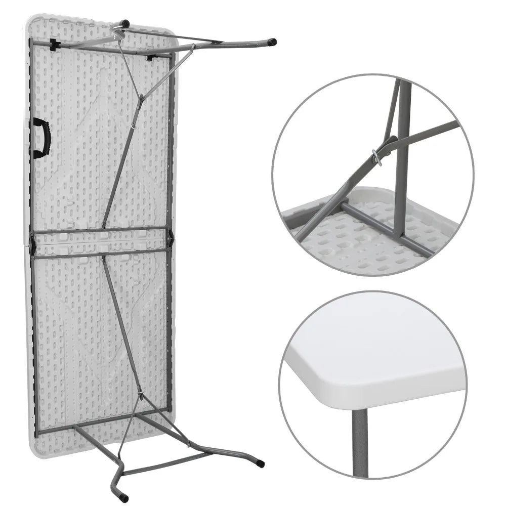 Pack of 2 6ft Folding Table Portable Plastic Indoor Outdoor Picnic Camp Dining White