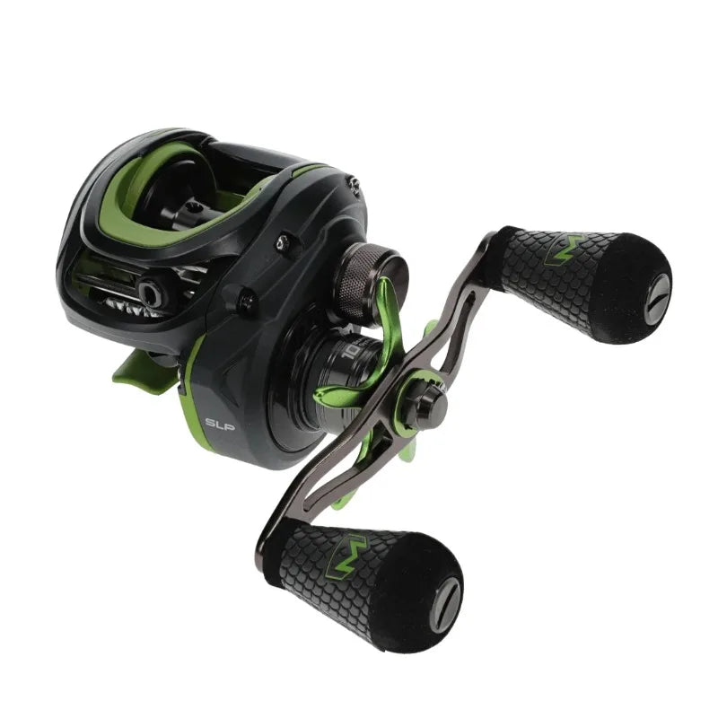 Mach 2 Baitcast Reel, 7.5:1 Gear Ratio, Right-Hand Retrieve, Black/Green