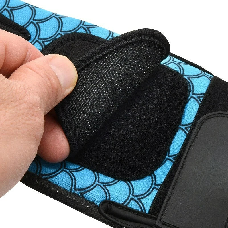 Cool & Dry Fingerless Fishing Gloves, Blue and Black, Unisex, One Size, 1-Pair