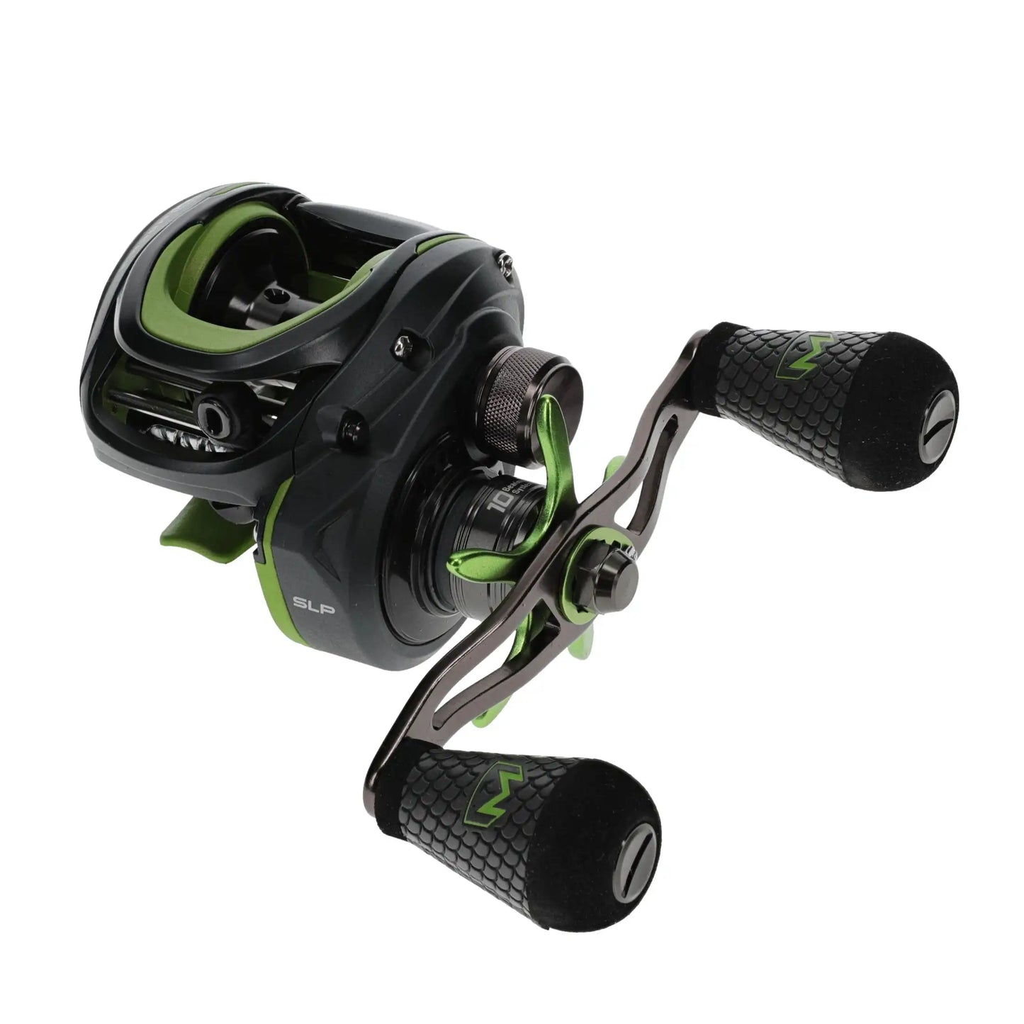 Mach 2 Baitcast Reel, 7.5:1 Gear Ratio, Right-Hand Retrieve, Black/Green