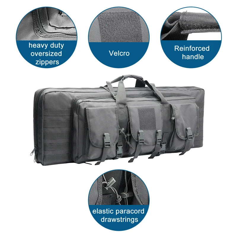 32 38 42 48 inch Tactical Double Rifle Case Mobile Rifle Bag Sniper Airsoft Gun Case Backpack Hunting Gun Holster