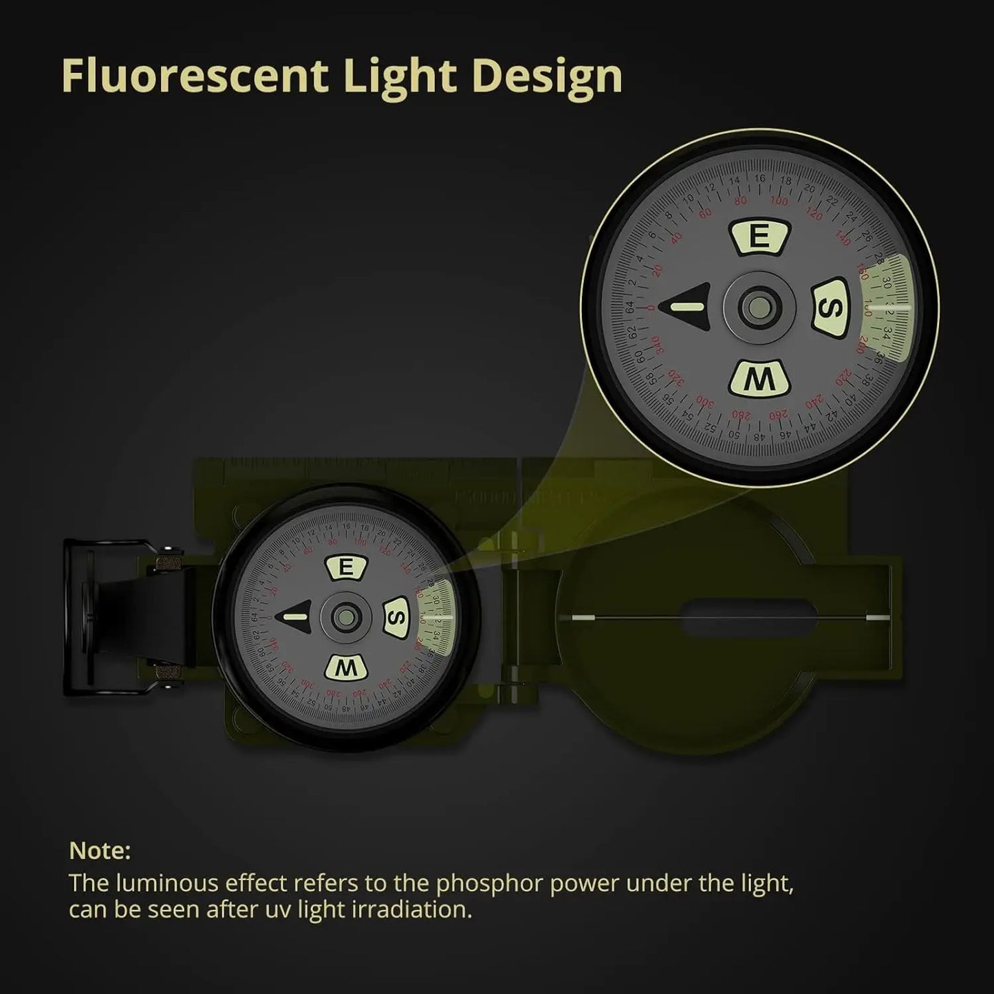 Professional Military Compass,3000 Gauss,Waterproof,with Carry Bag,for Navigation,Hiking,Camping,Hunting.
