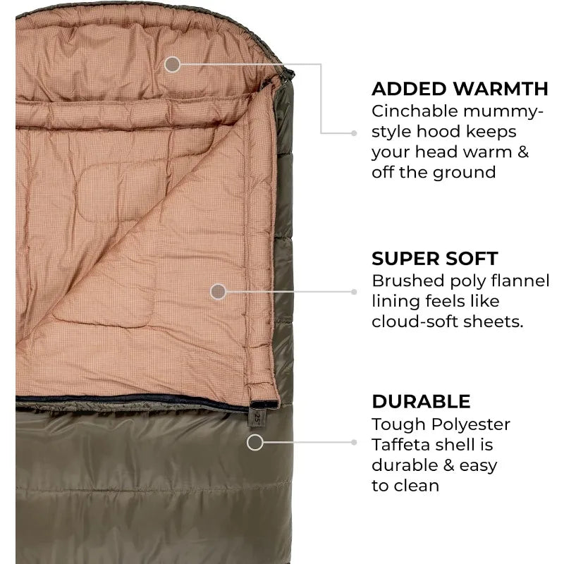 Celsius XL, -25F, 20F, 0F Degree Sleeping Bags, All Weather Warm Sleeping Bag for Adults and Kids, Camping Season