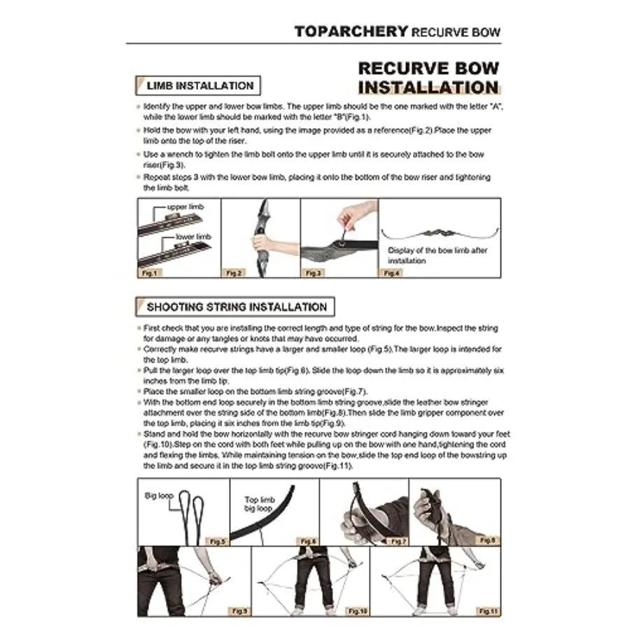 60'' Archery Recurve Bow Takedown Bow Hunting Bow and Arrow Set Adult Target Practice Competition Survival Longbow Right Hand 3