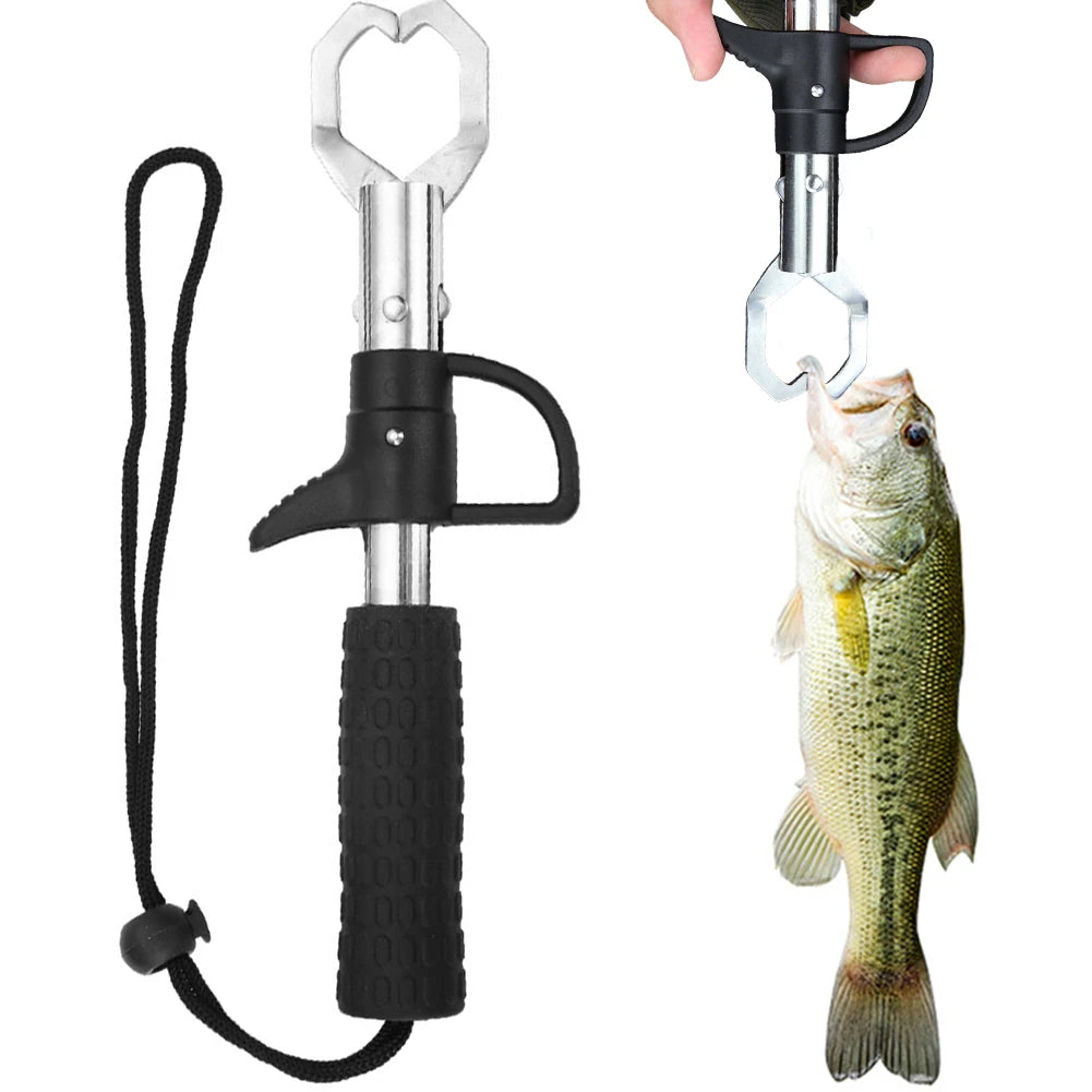23CM Stainless Steel Fishing Gripper Fish Controller Portable Fish Grip Lip Catcher Pliers Fish Lip Grabber Fishing Equipment
