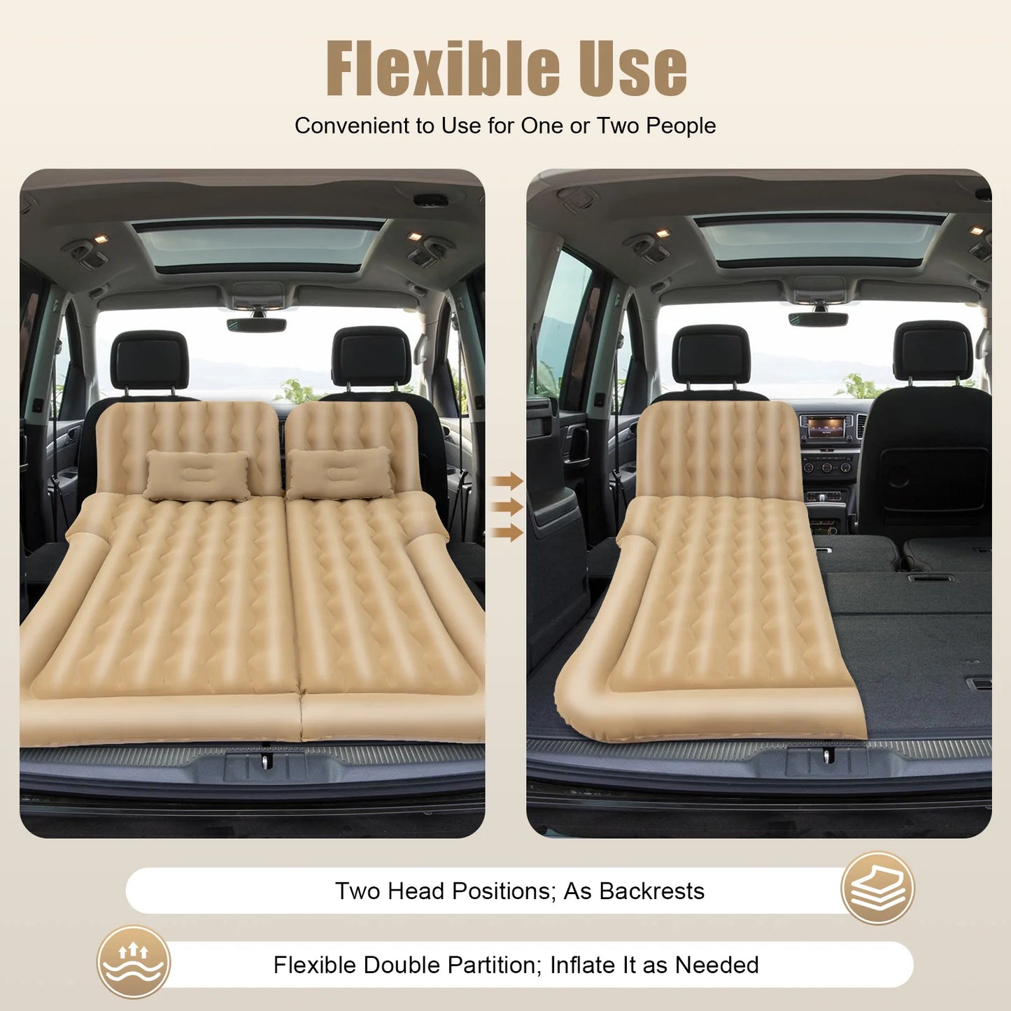 Inflatable Bed Mattress Car Truck SUV Back Seat Sleeping Beds with Air Pump Set
