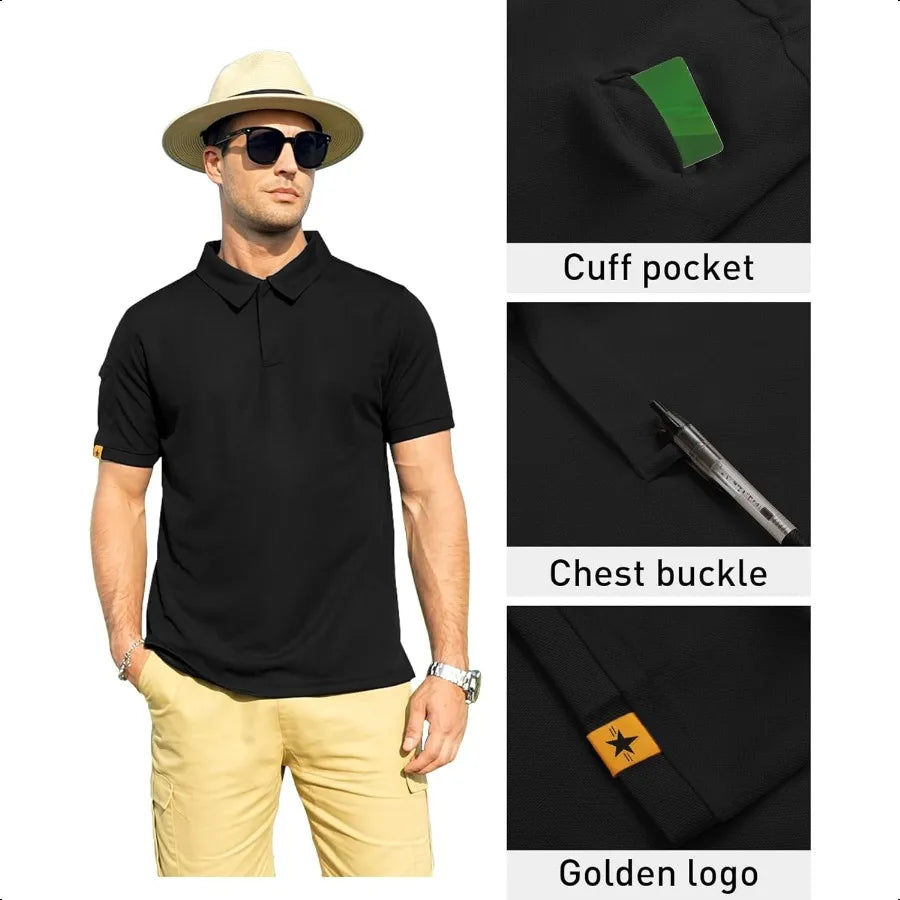 Mens Shirt Short Sleeve Sports Tactical TShirt Athletic Golf s Daily Casual Stylish Collared Shirts for Men