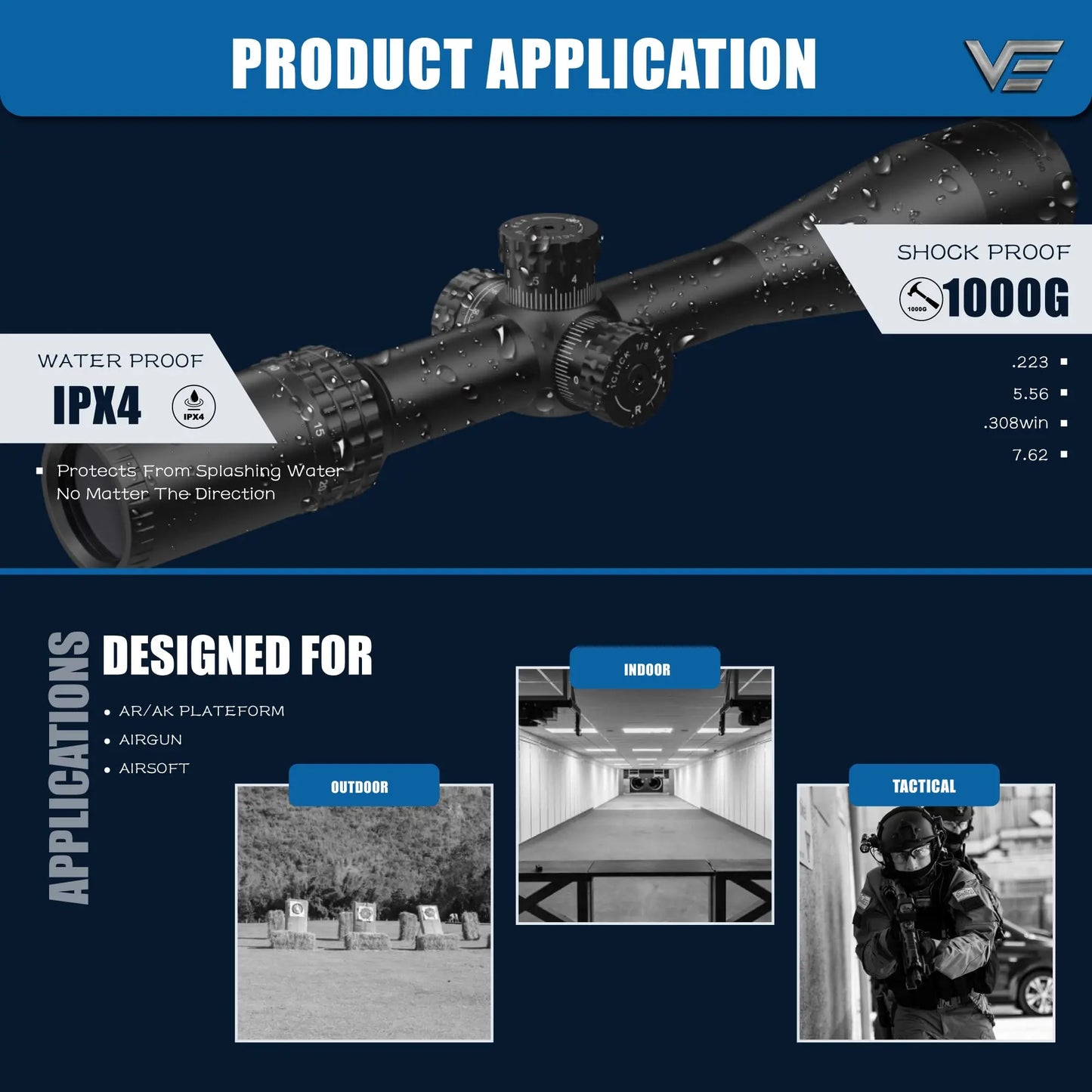 Vector Optics Sentinel-X 10-40x50 Center Dot Riflescope Exclusive for 25M Benchrest Airgun Target Shooting Fit .177 .22 .25 .308