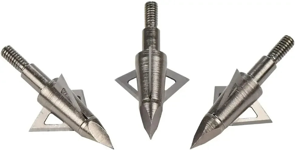 Broadheads 125 Grain Bowhunting Arrow Head 3 Fixed Blades 12 Pack for Crossbows Recurve Compound Bow Arrows