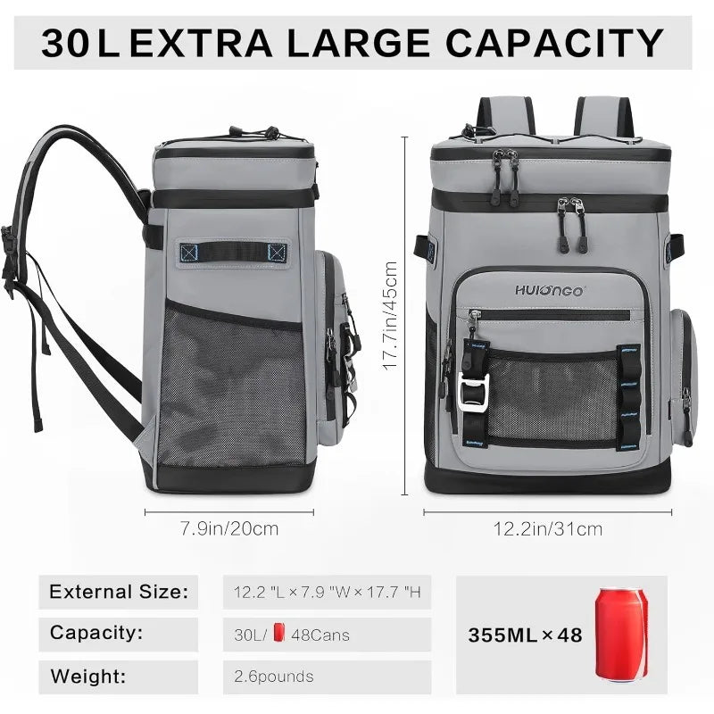 Large Waterproof Insulated Cooler Backpack for Men & Women, Leak Proof Cooler Backpack for Camping, Beach, Fishing, Picnic, Trav
