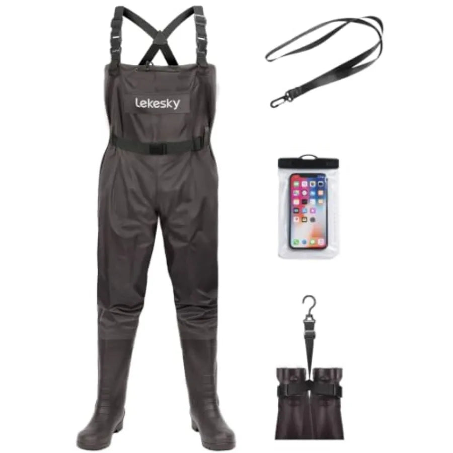 Fly Fishing Chest Waders with Boots for Men Women, US Sizes 5 14, 2-Ply Nylon/Pvc Waterproof Waders