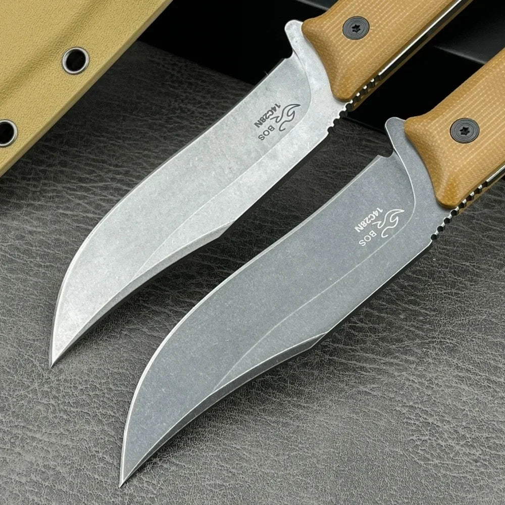 BK 104 Sheathed Survival Fixed Blade Knife High Hardness Cutting Hunting Knife 8Cr13Mov Blade G10 Handle Camping Outdoor Knife