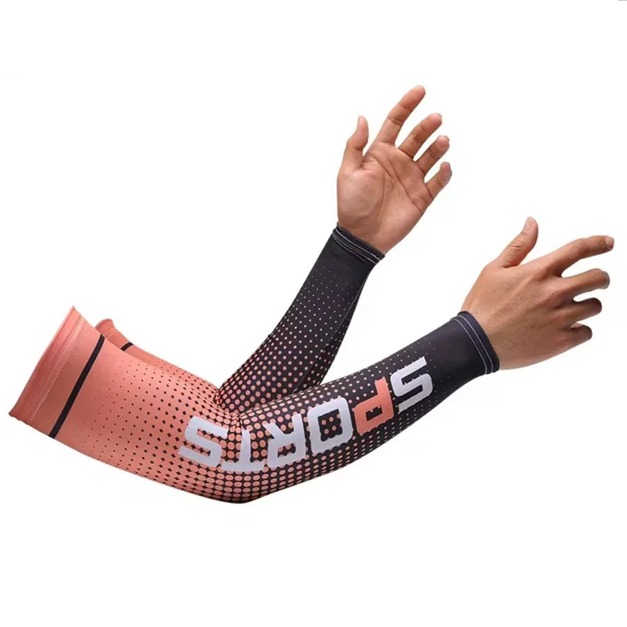 Summer Fashio Sunscreen Ice Silk Sleeve UV Sun Protection Cooling Anti-Slip Arm Sleeves Men Women Outdoor Sport Cycling