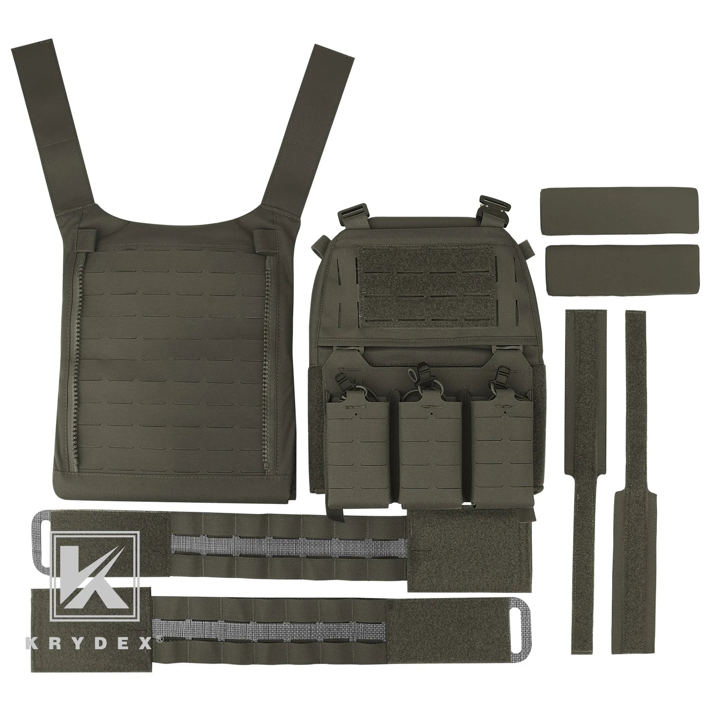 FCPC V5 Plate Carrier Tactical Vest Front Triple Mag Pouch Cobra Buckle Tegris Cummerbund with Backpack Full Set Vest